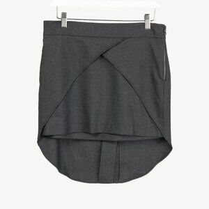 Brunello Cucinello Grey Wool Layered Fish-Tail Mini Skirt